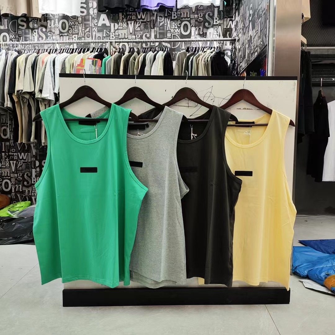 ESSENTIALS BEYOURSELF Oversized Tank Top Men's Cotton Sleeveless Streetwear Tee